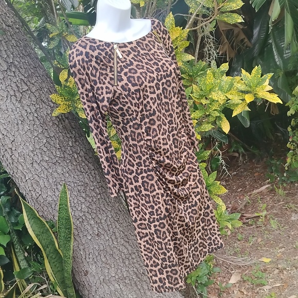 Michael Kors Leopard Print Midi Dress - Picture 4 of 6